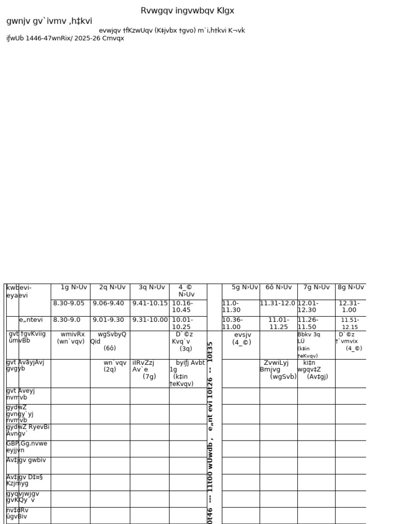 Class Routine New | PDF