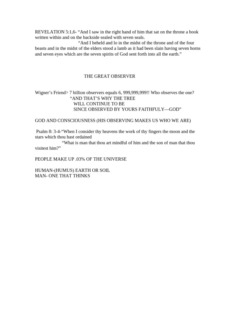 The Great Observer | PDF