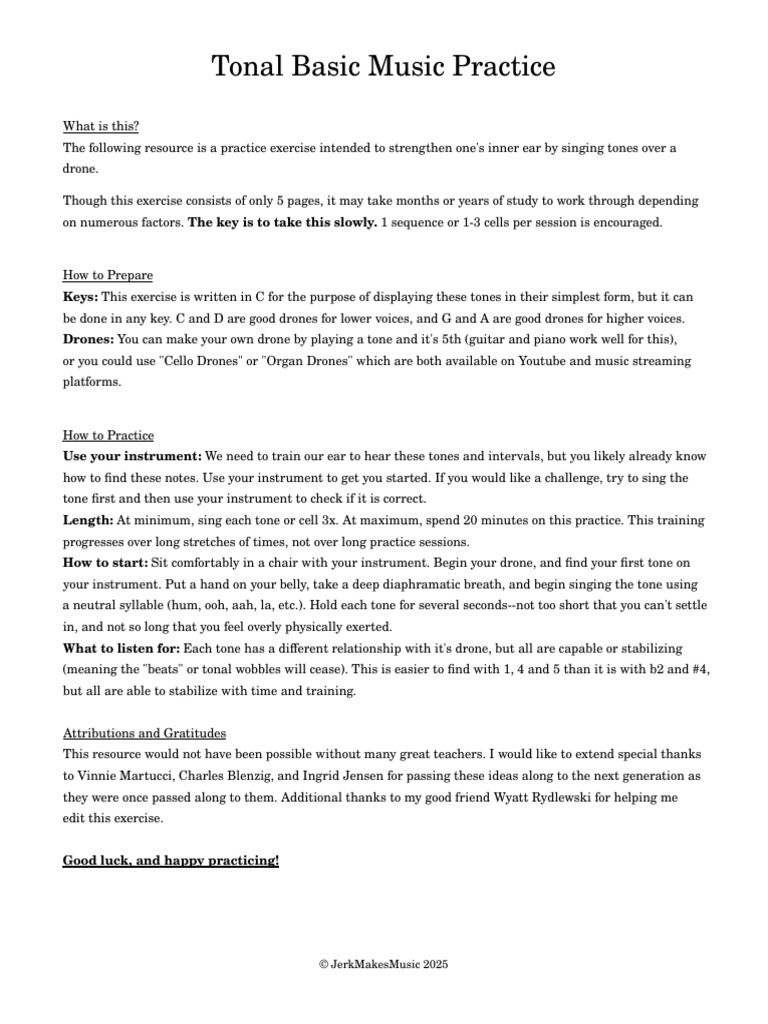Tonal Basic Music Practice | PDF | Tone (Linguistics) | Chord (Music)