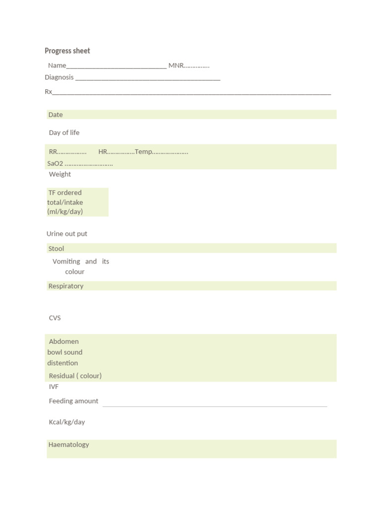 Progress Sheet | PDF