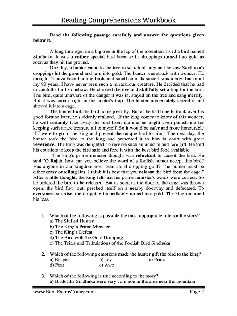 English Comprehension | PDF