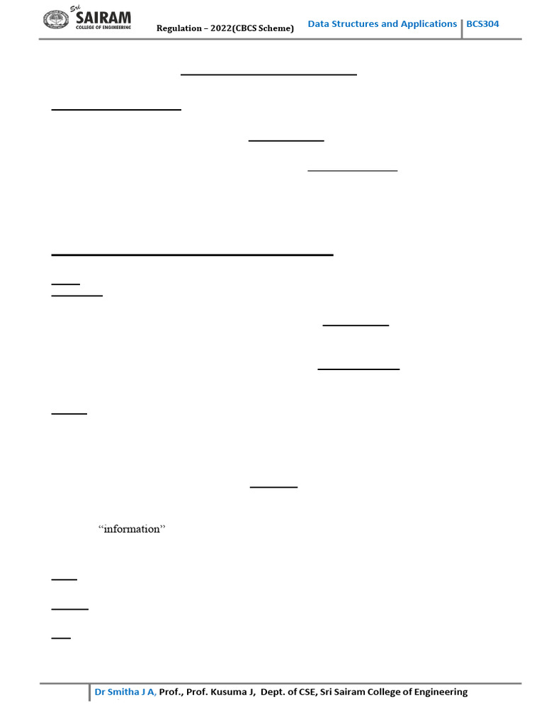 Module 1: Introduction: Data Structure | PDF | Pointer (Computer ...