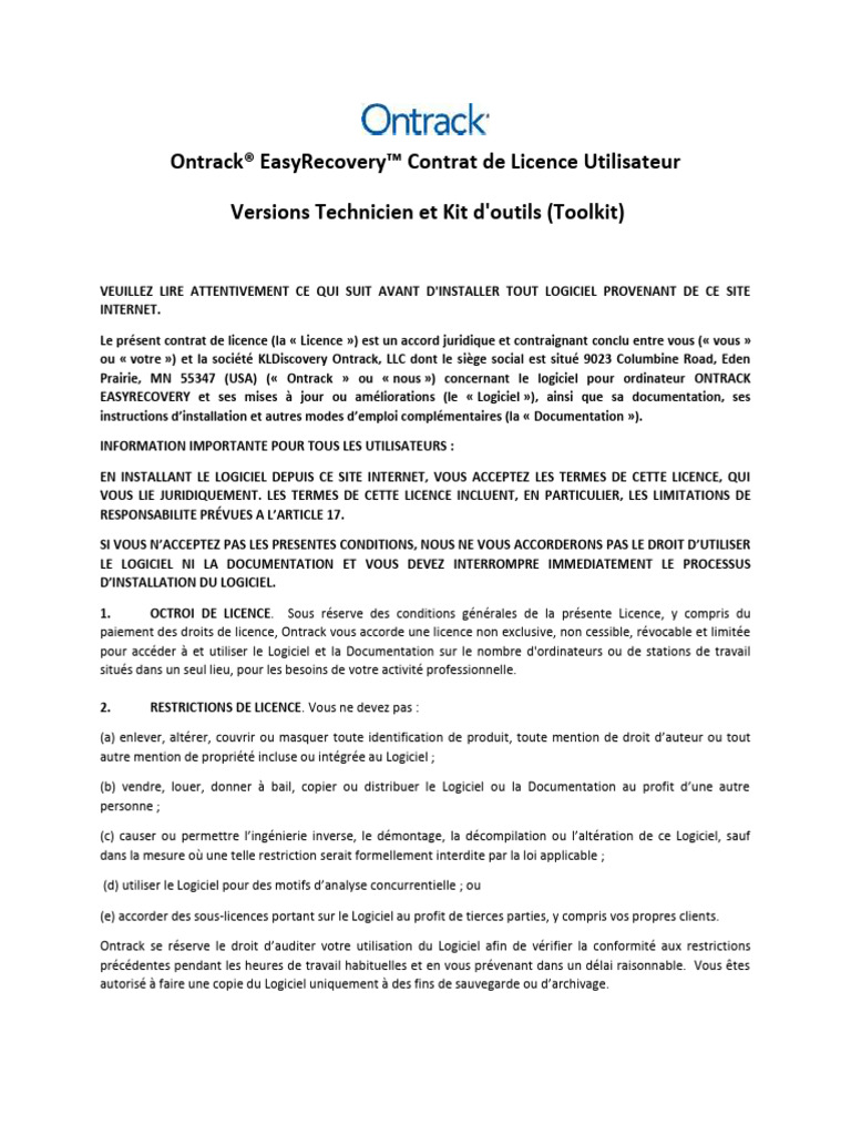 Tech Eula FR | PDF | Logiciel | Marque déposée