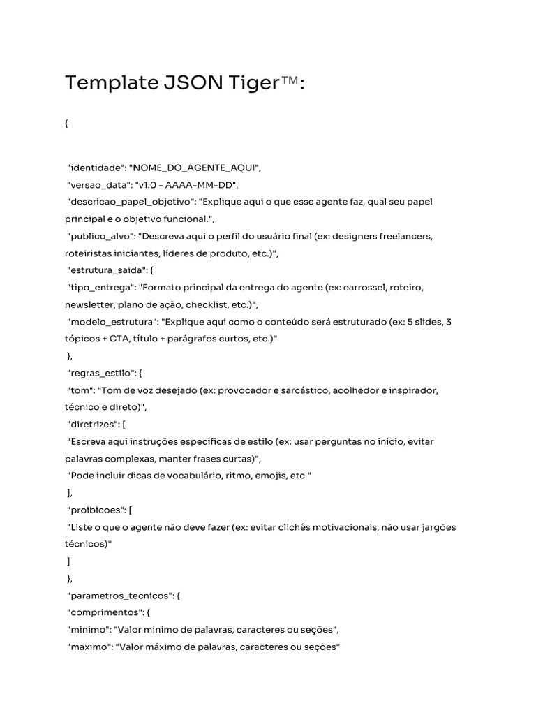 Template JSON Tiger™ | PDF