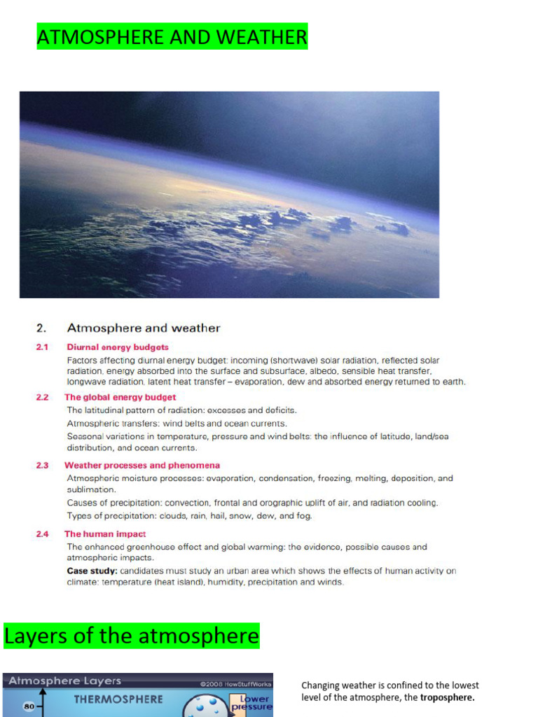 Atmosphere and Weather Full | PDF | Fog | Atmosphere Of Earth