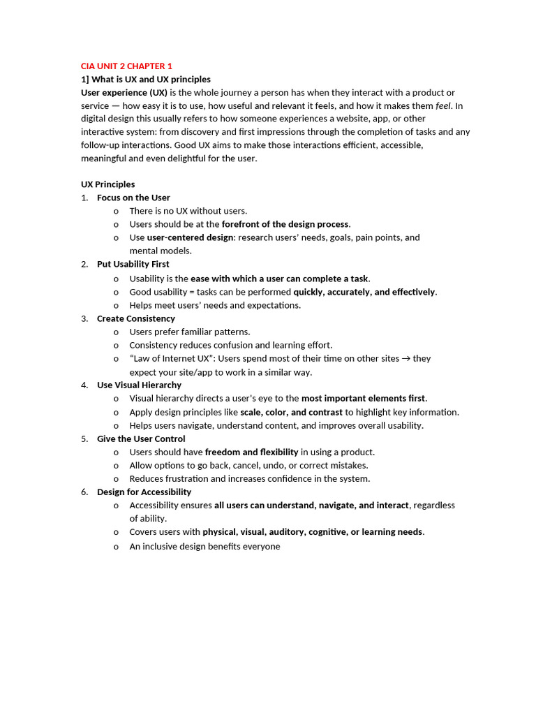 CIA Unit 2 Chapter 1 | PDF | Usability | Page Layout