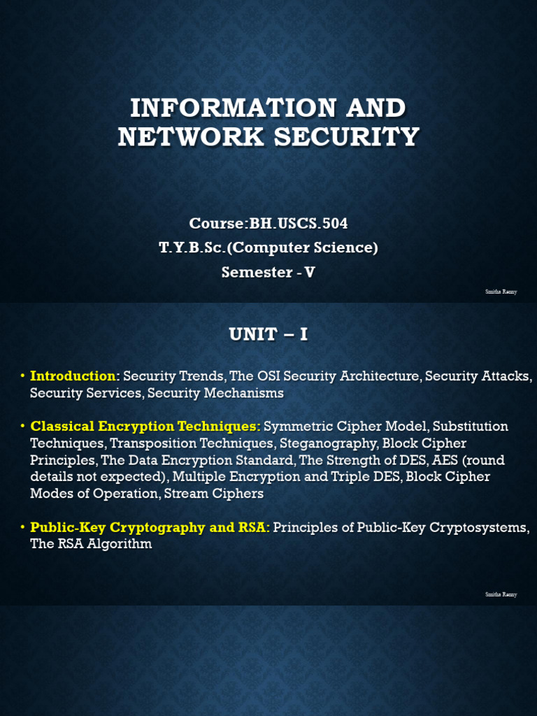 INS-Unit 1 | PDF | Cryptanalysis | Cryptography
