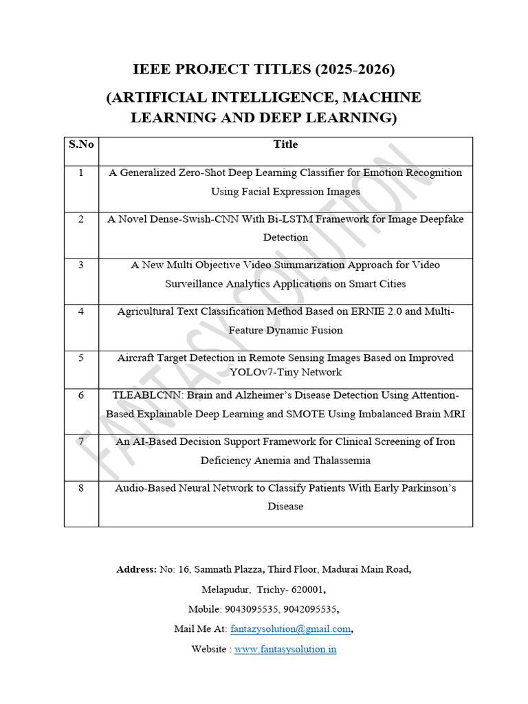 Artificial Intelligence, Machine Learning, Deep Learning (2025-2026 ...