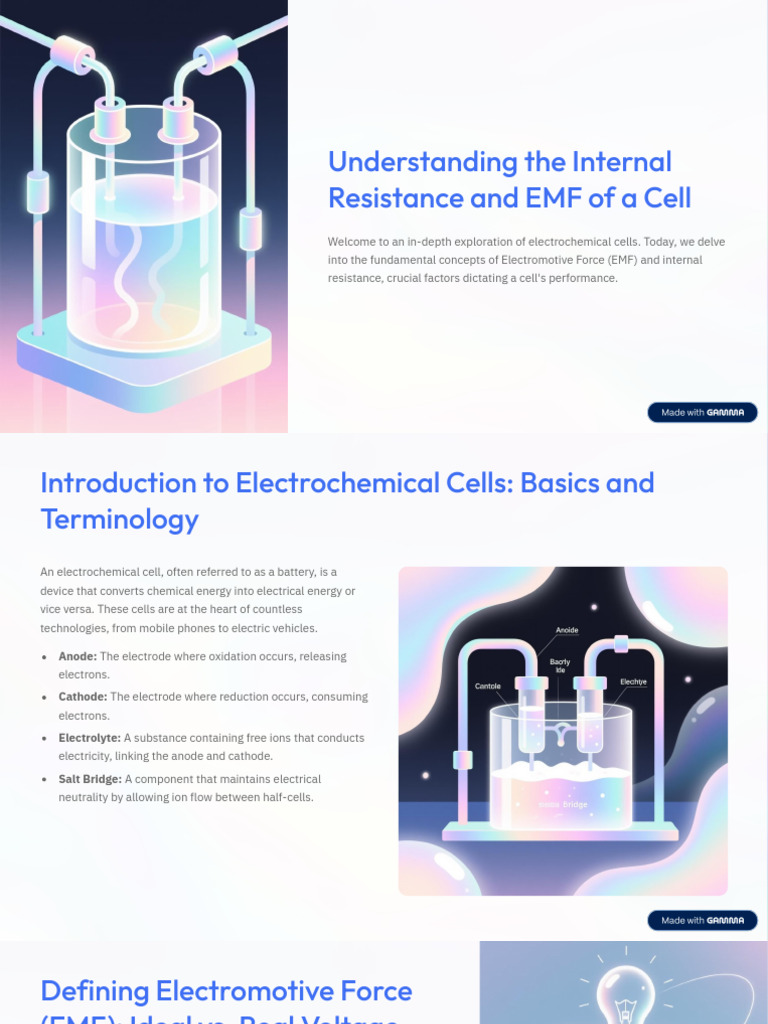 Understanding The Internal Resistance and EMF of A Cell | PDF ...