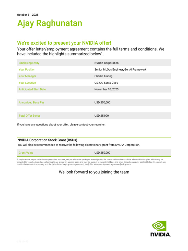 NVIDIA Offer Letter Encrypted | PDF | Patent | Background Check