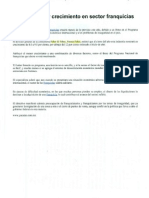 "Estiman menor crecimiento en sector Franquicias" 14 de Septiembre de 2011-FranquiciasHoy