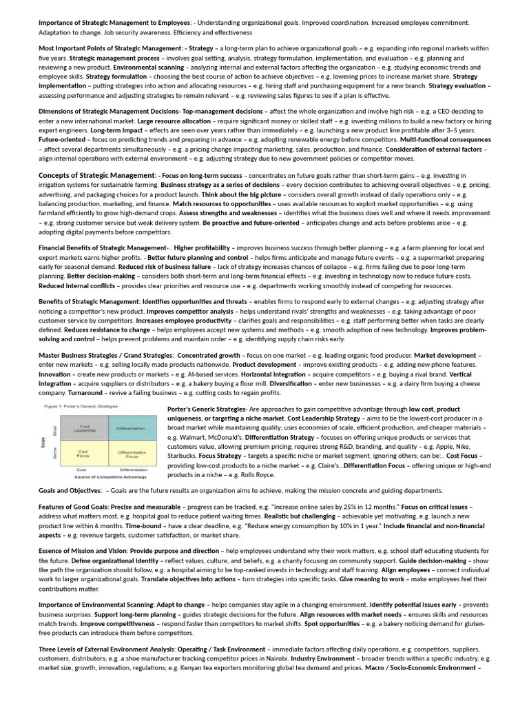 Strategic Notes Simplified | PDF | Strategic Management | Swot Analysis