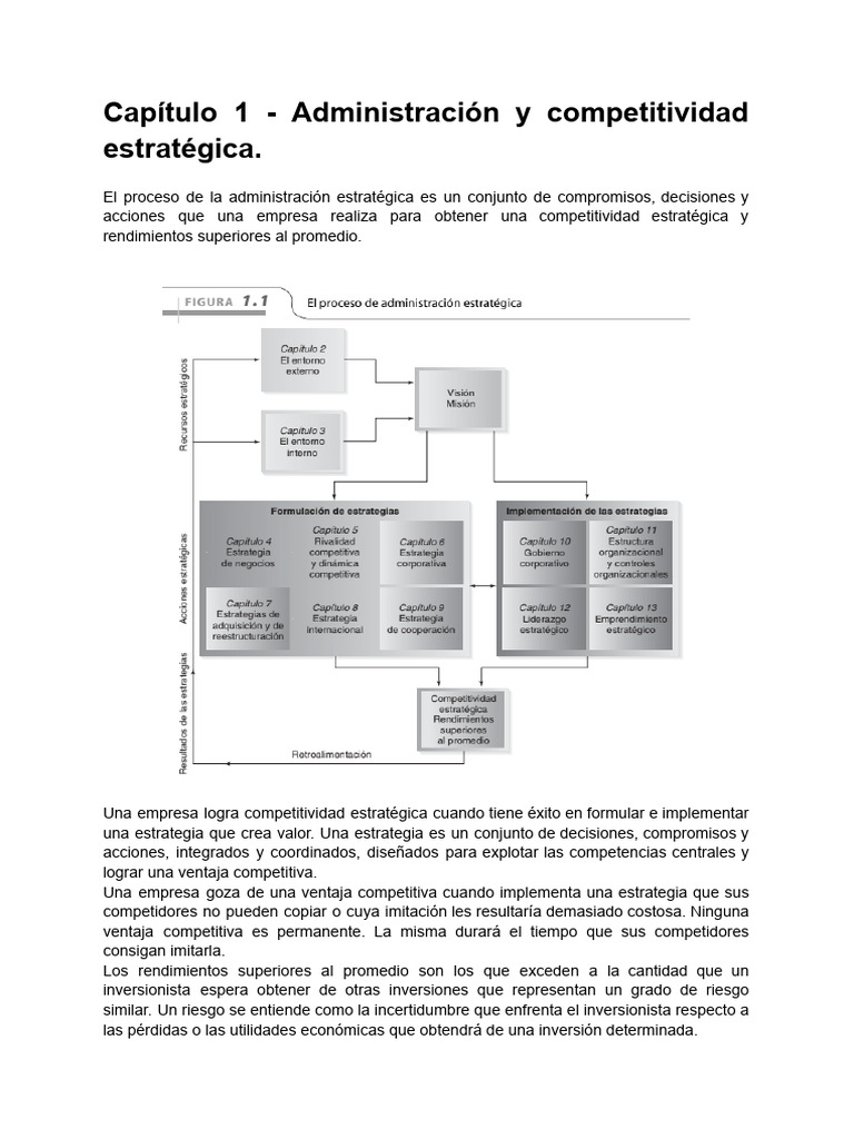 Hitt - Capitulo 1 - Administración y Competitividad Estrategica | PDF ...
