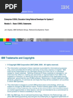 IBM Software Group: Enterprise COBOL Education Using Rational Developer For System Z Module 3 - Basic COBOL Statements