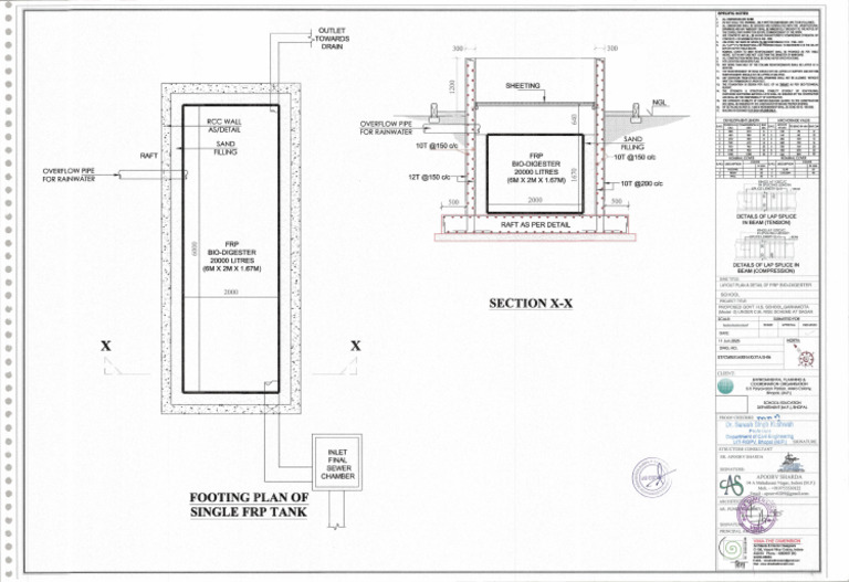 15 Layout Plan Details of FRP Bio - Digester | PDF