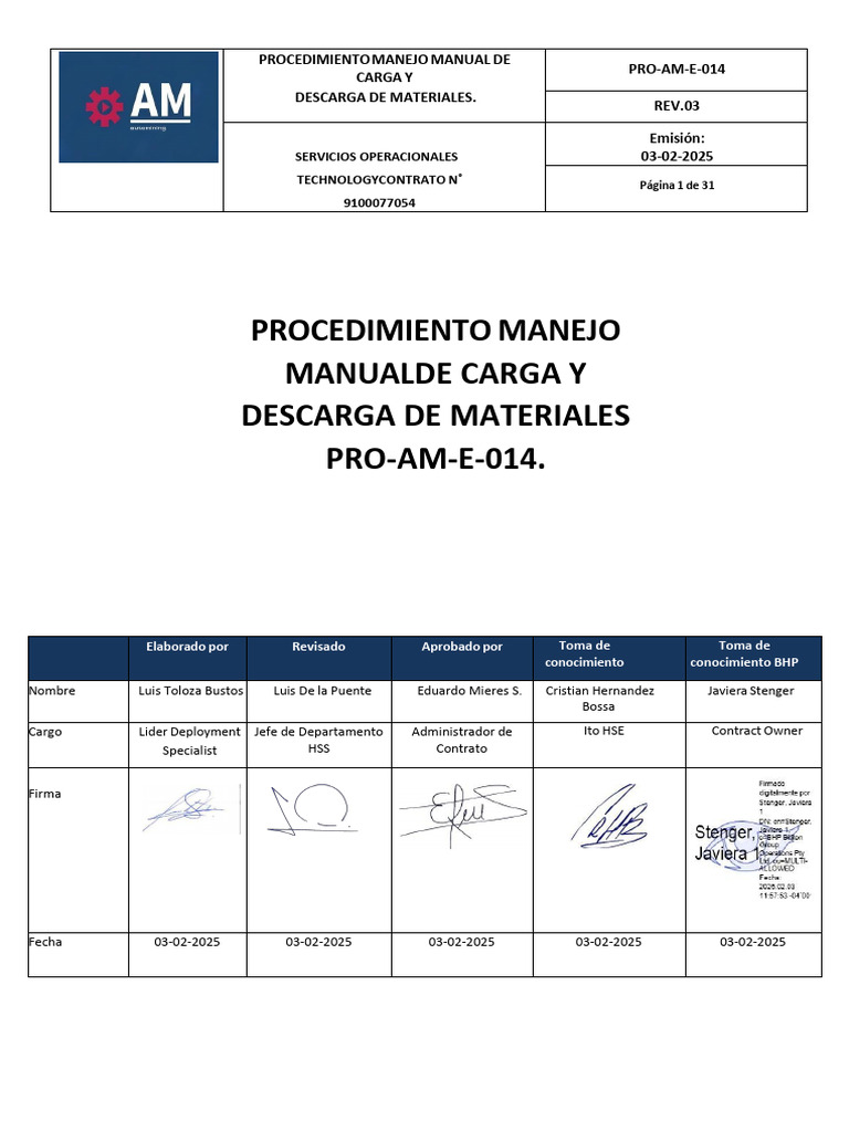 Pro-Am-e-014 Manejo Manual de Carga y Descarga de Materiales Rev.03 (M ...
