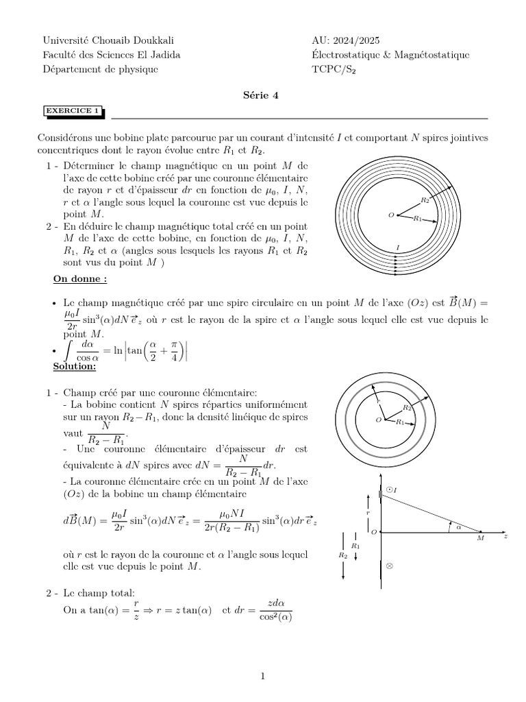 TD4 Correction 24 25 | PDF | Magnétisme | Phénomène physique