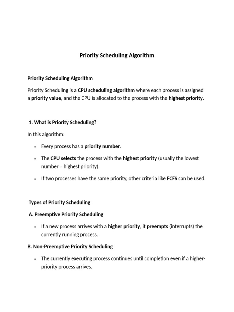 Priority Scheduling Algorithm 3 | PDF | Scheduling (Computing ...