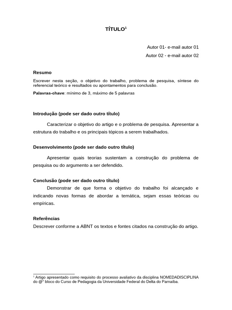 Modelo Short Paper | PDF