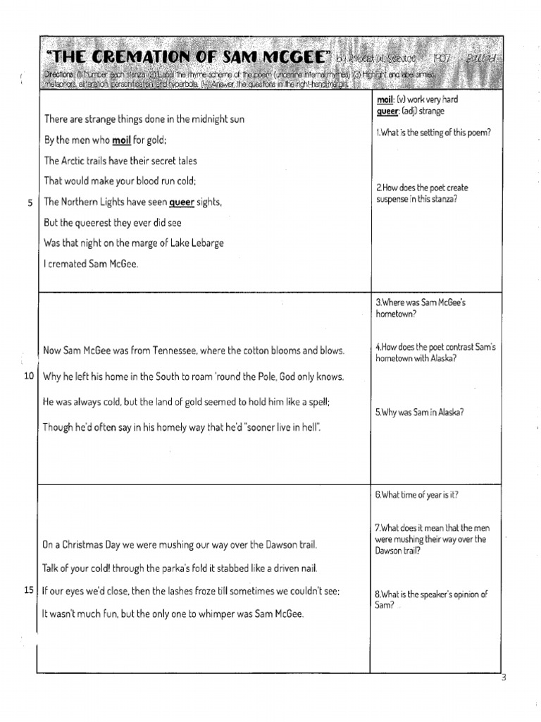 Jade Law - Attachment: PDF: The Cremation of Sam McGee | PDF
