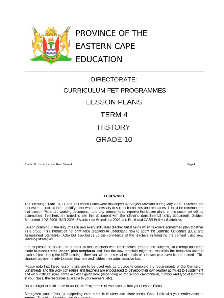 31.81-Lesson Plan Template Term 4 Grade 2 | PDF | Lesson Plan | Teachers