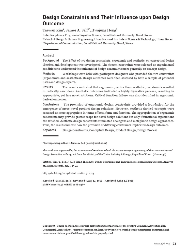 Design Constraint | PDF | Design | Evaluation