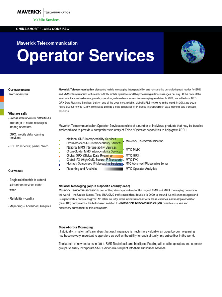 MTC Operator Services China Short Long Code FAQ | PDF | Multimedia ...