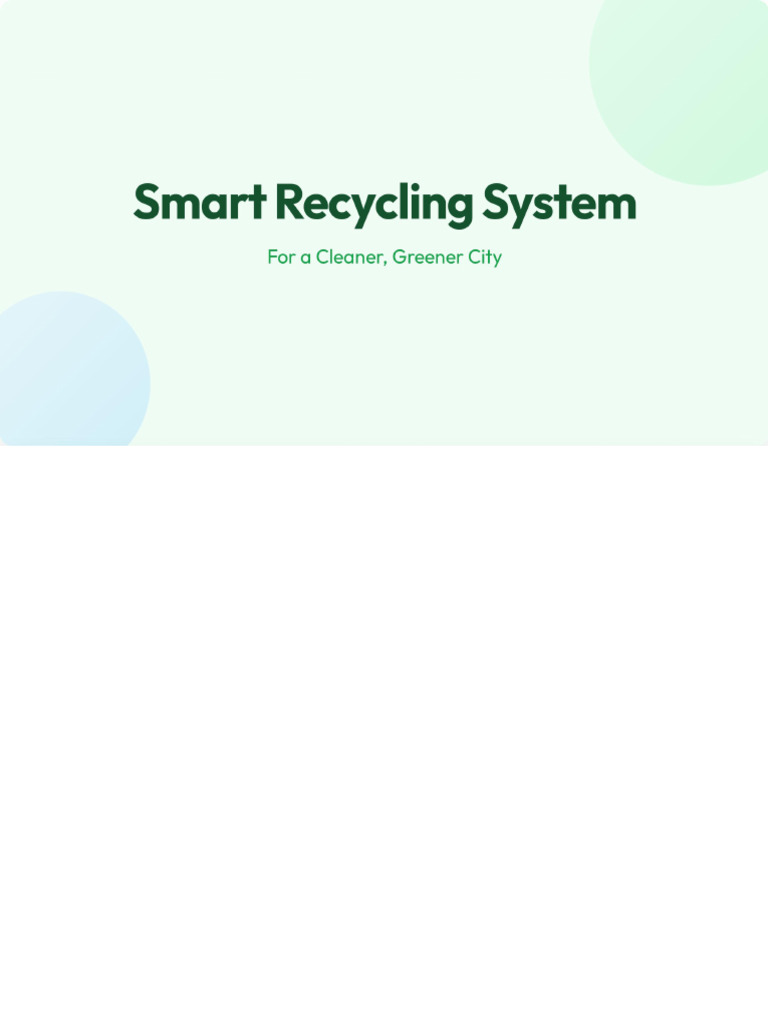 Smart Recycling System (1) | PDF