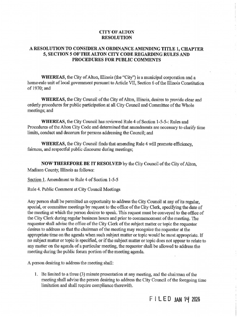 Alton Public Comment Resolution | PDF