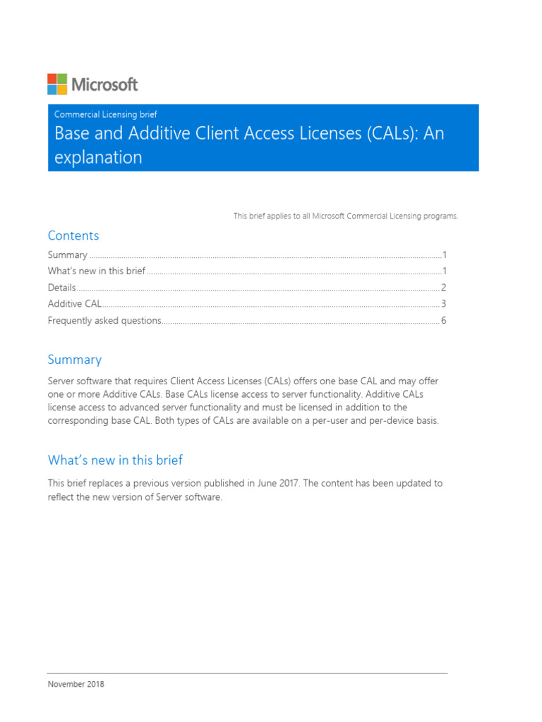 Base and Additive Client Access Licenses | PDF | Microsoft Exchange ...