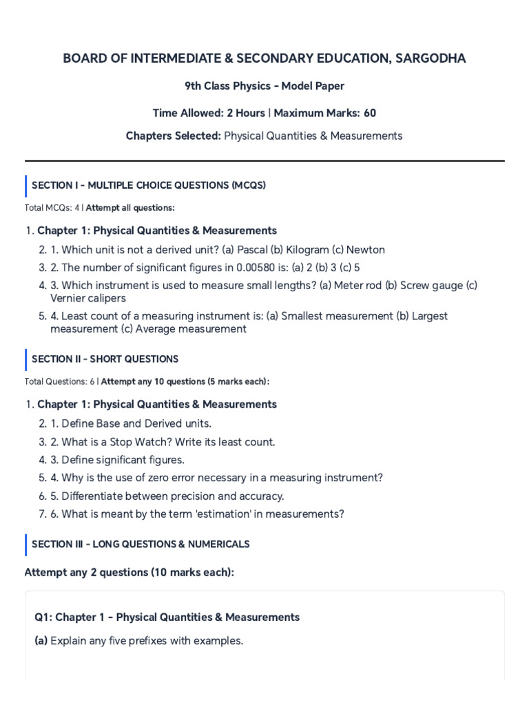 BISE Sargodha Paper Gen | PDF