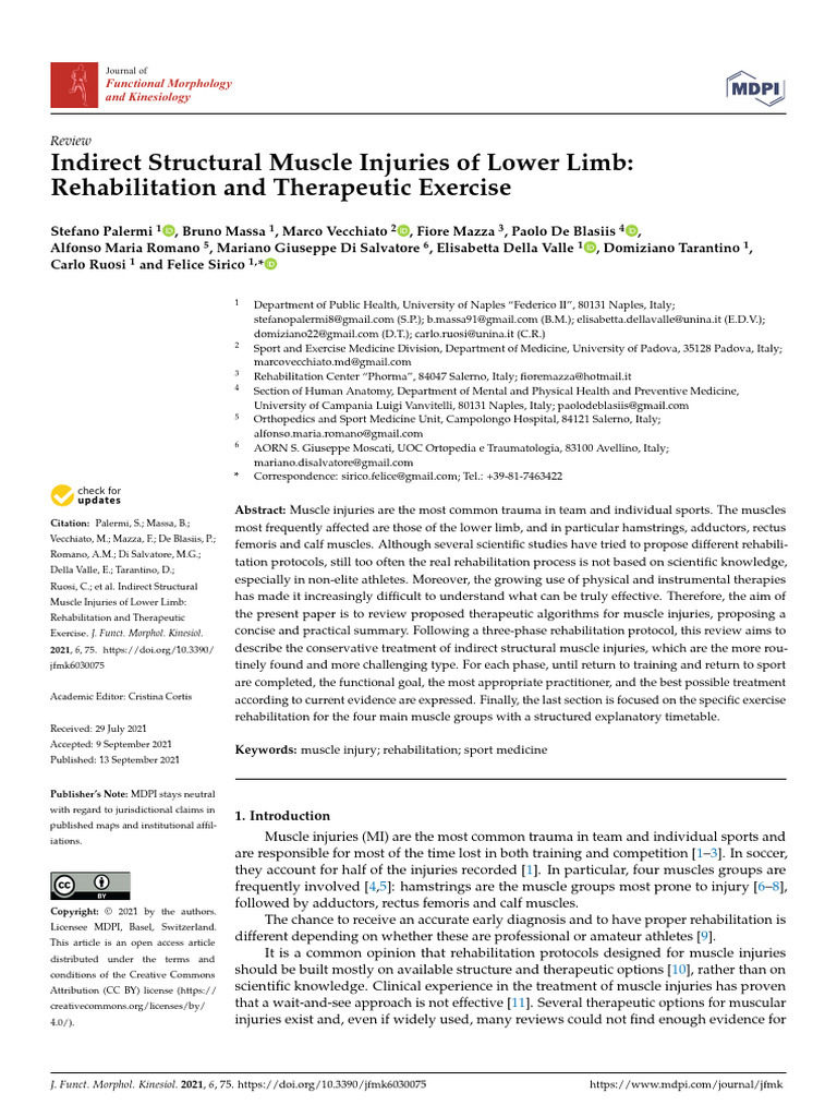 Indirect Structural Muscle Injuries of Lower Limb | PDF | Medical ...