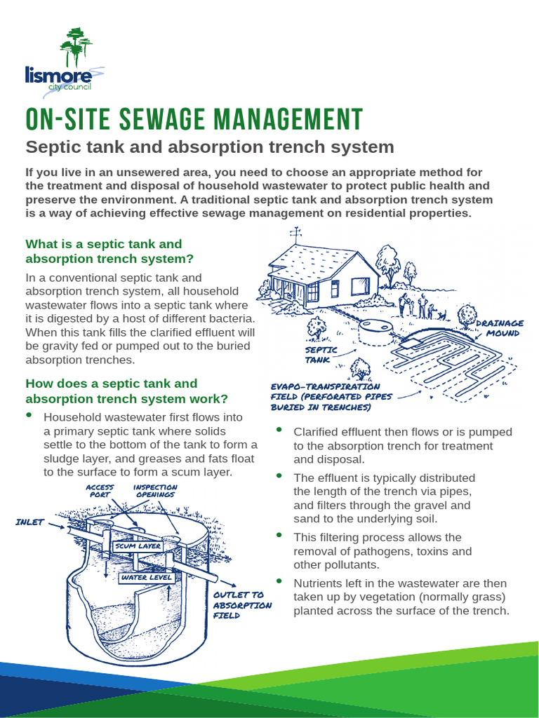 Septic Tank and Absorption Trench | PDF | Septic Tank | Sewage Treatment