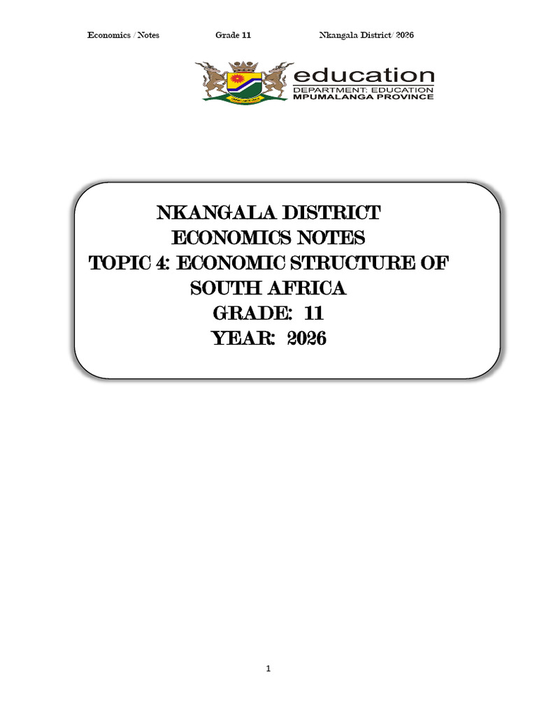 Grade 11 Topic 4 Notes | PDF | Economies