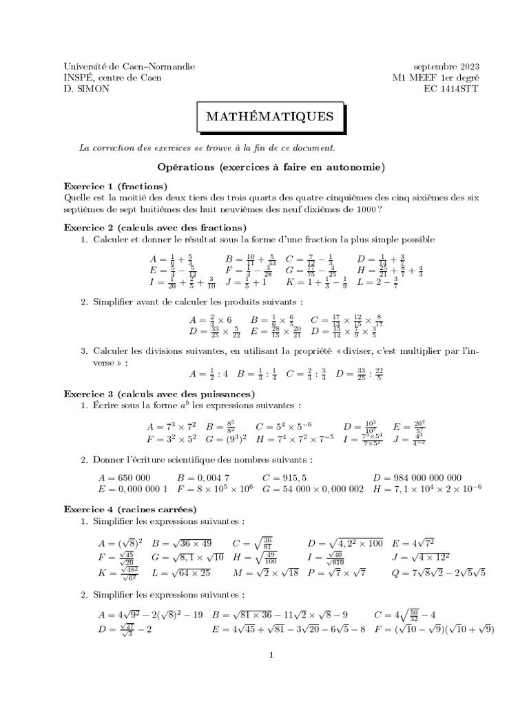 Maths2 Operations Enplus | PDF