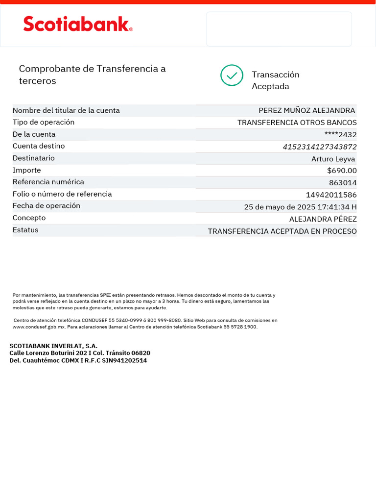 1741 Receipt Scotiabank | PDF