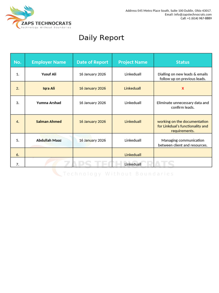 Daily Report | PDF