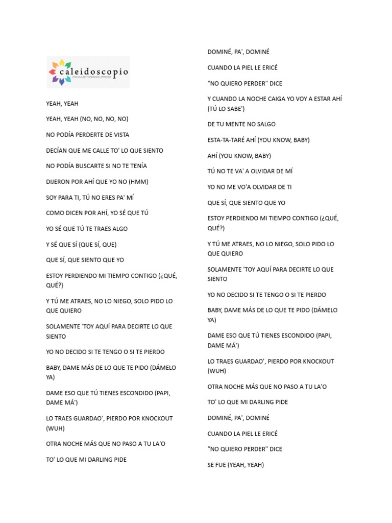 Letra - Baby | PDF