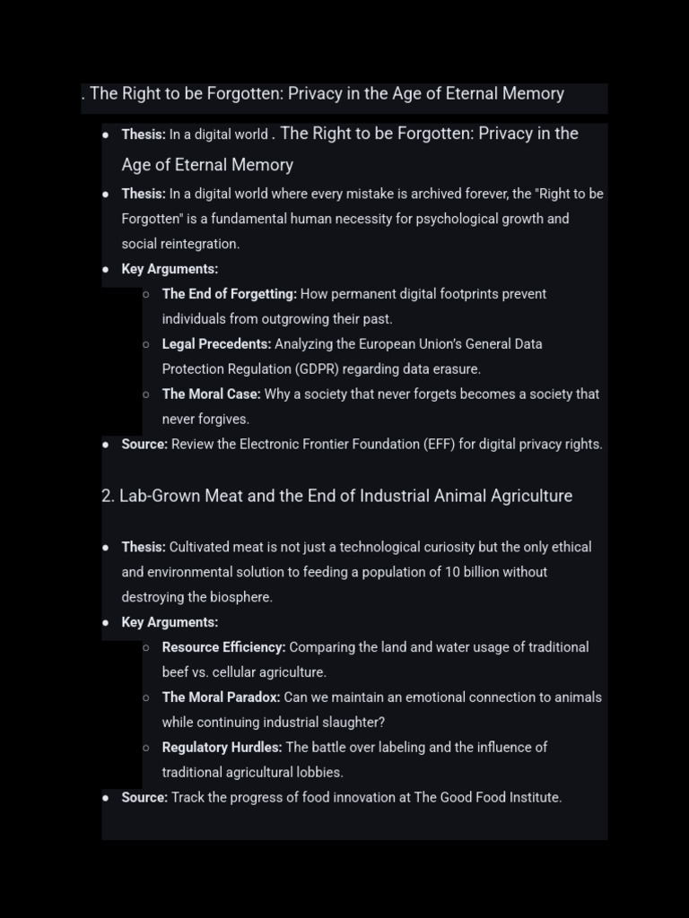 The Right To Be Forgotten - Privacy in The Age of Eternal Memory | PDF ...