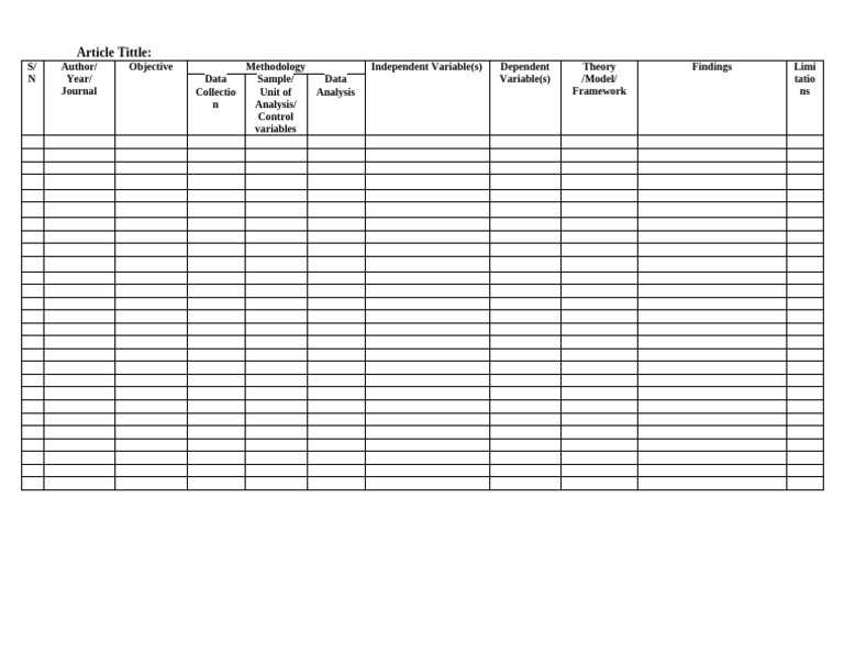 Literature Review Format | PDF