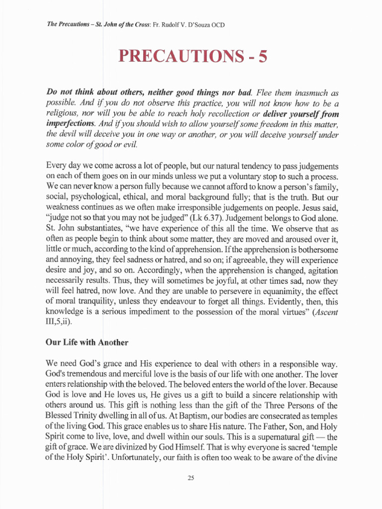 Precautions - 5 | PDF