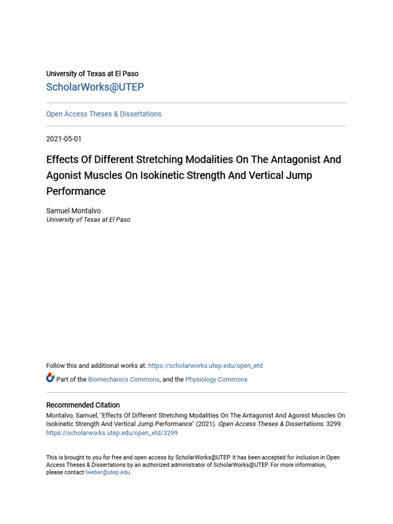 Effects of Different Stretching Modalities On The Antagonist and | PDF