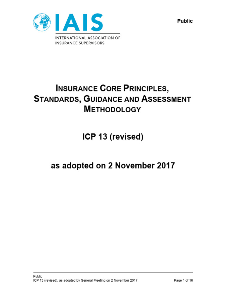 Revised ICP 13 Adopted | PDF | Reinsurance | Insurance