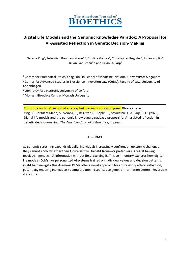 Digital Life Models and The Genomic Know | PDF | Autonomy | Artificial ...