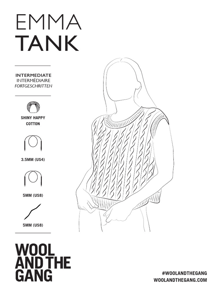 Emma Tank Pattern v462744574 a5 Emmatan 01 Eng | PDF | Knitting ...