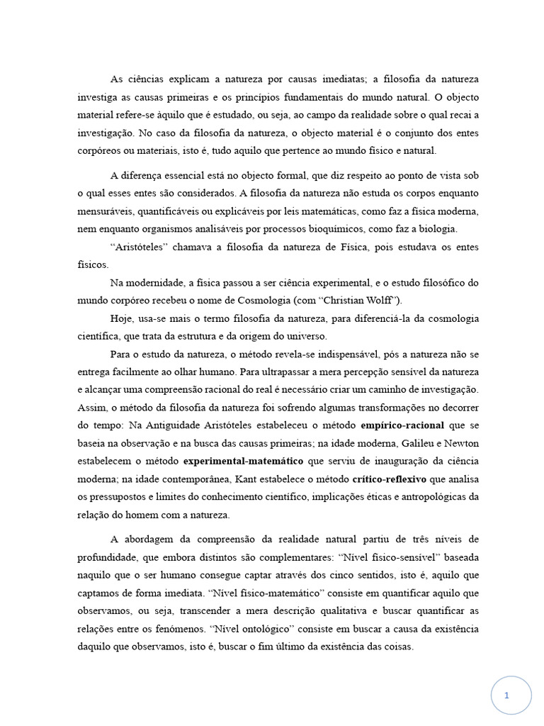 Filosofia Da Natureza | PDF | Filosofia Natural | Science
