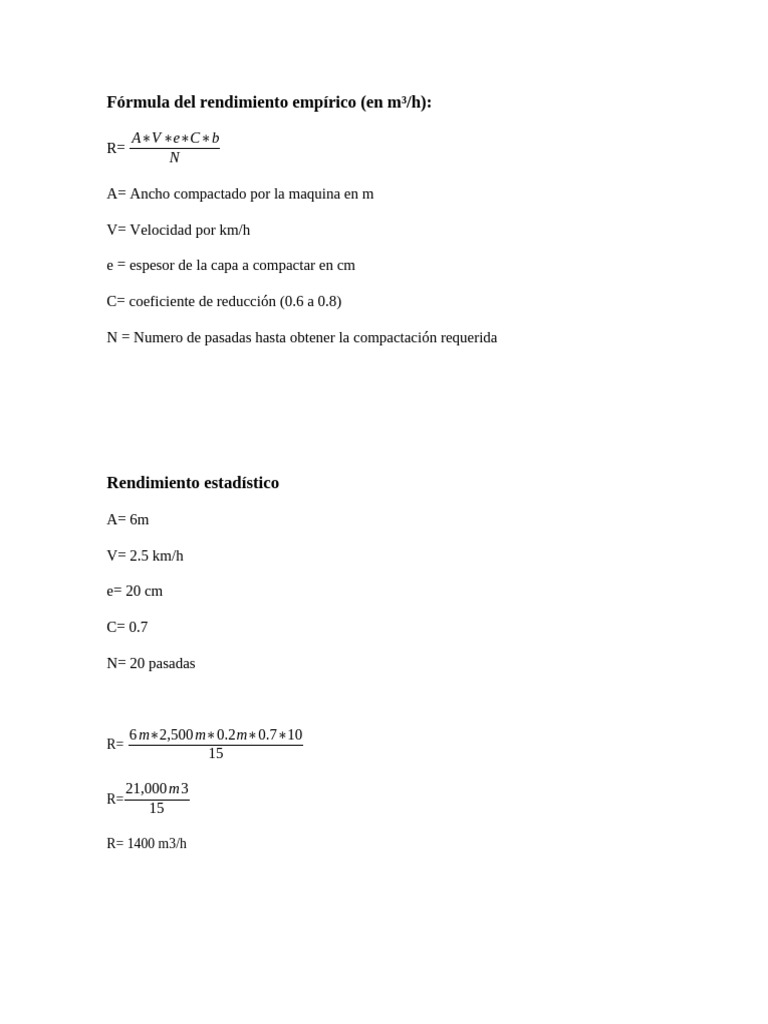 Fórmula Del Rendimiento Empírico | PDF