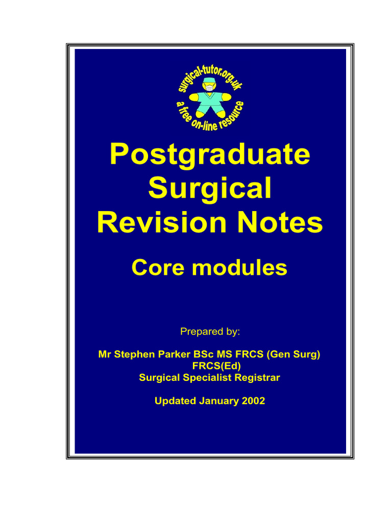 Postgraduate Surgical Revision Notes Core Modules | PDF