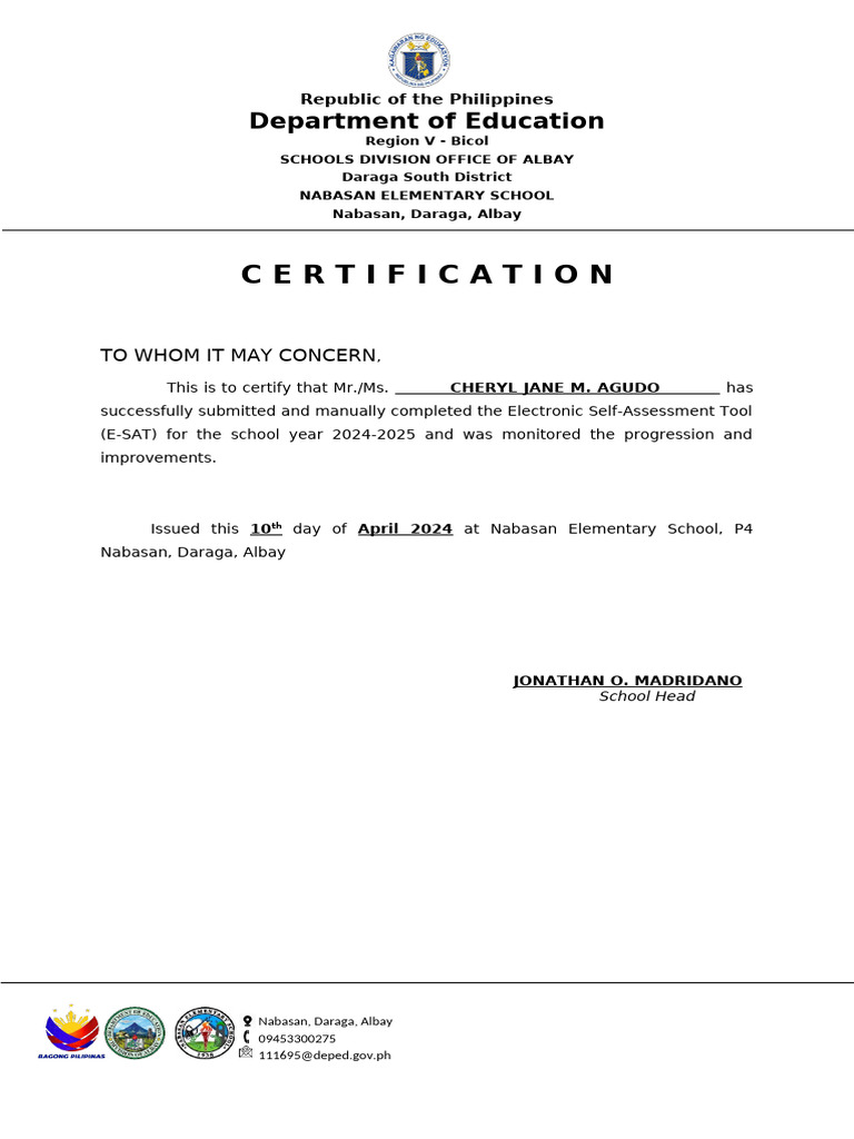 Ict E-Sat Certification | PDF
