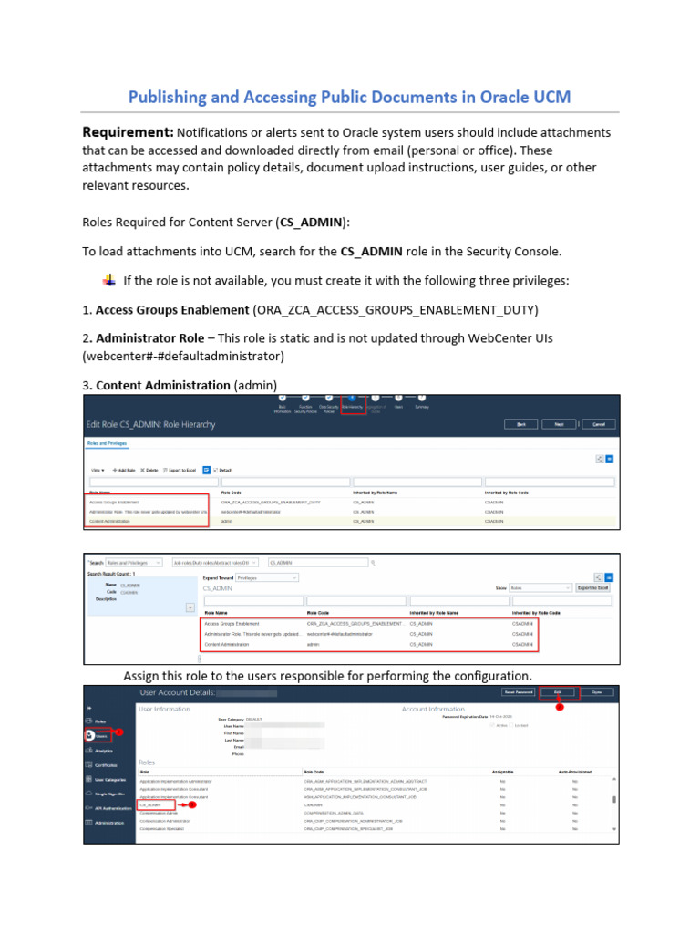 Publishing and Accessing Public Document in Oracle UCM | PDF